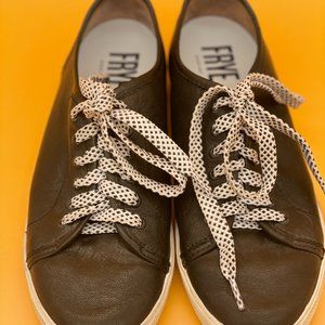 Frye Women's Mindy Low Lace Sneakers Black Leather